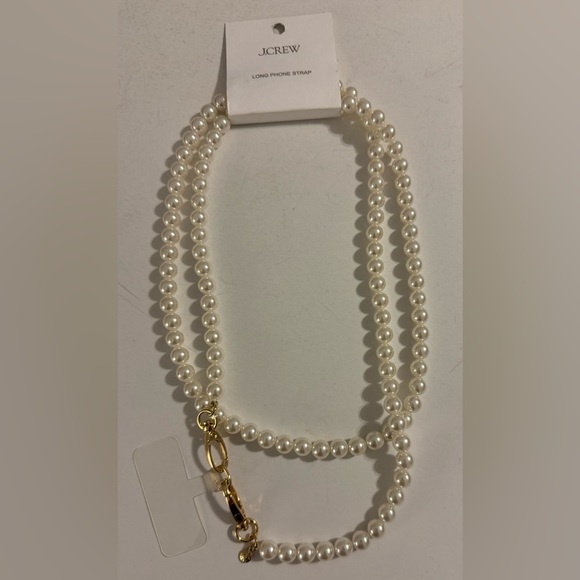 J. Crew Long Phone Strap Classic Cream Pearl Necklace - Picture 2 of 6